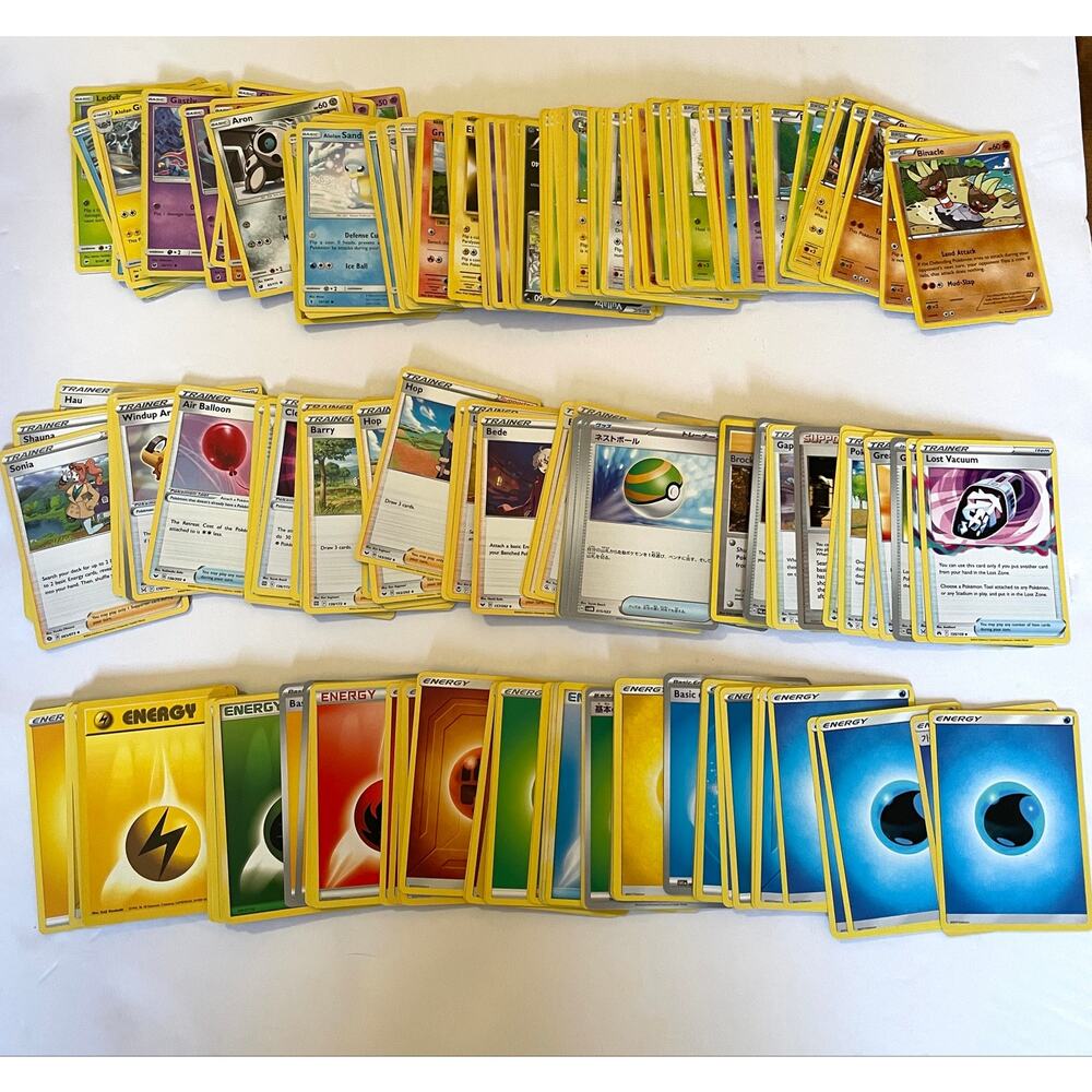 305 Lot Pokemon Cards TCG Basic Trainer Energy 105/100/100No Doubles No Fakes 14